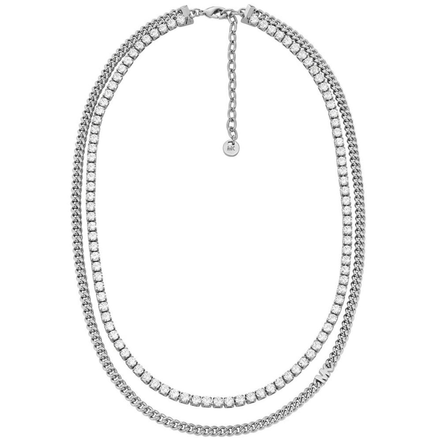 14K Gold Plated Mixed Tennis Double Layer Necklace
