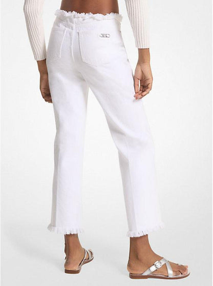 Frayed Denim Cropped Jeans