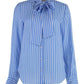 Michael Michael Kors Striped Tie-Neck Blouse