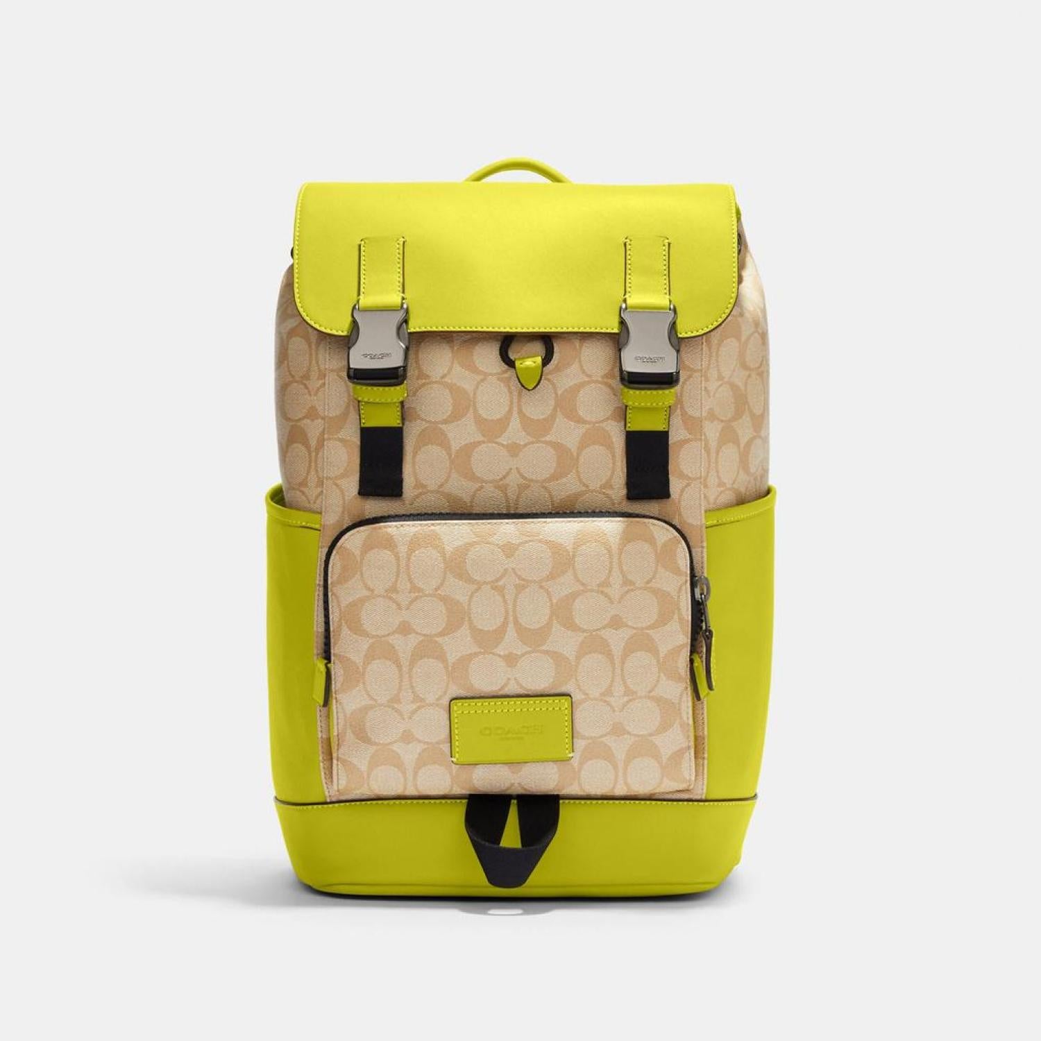 coach factory outlet backpack Coach Black Track Backpack In Signature Canvas