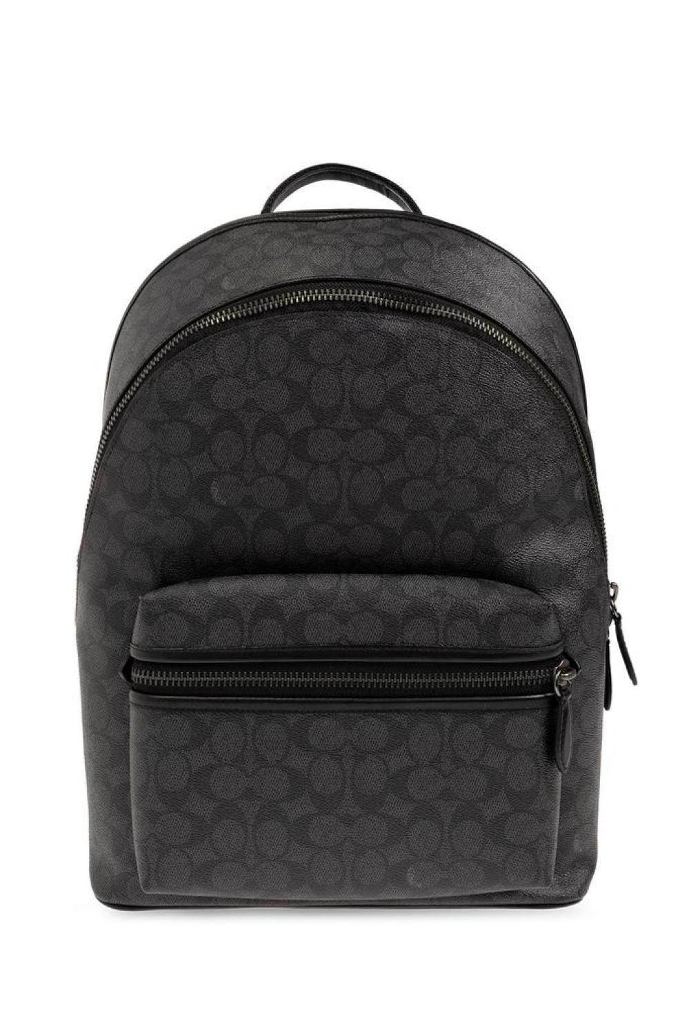 Coach Logo Detailed Zipped Backpack