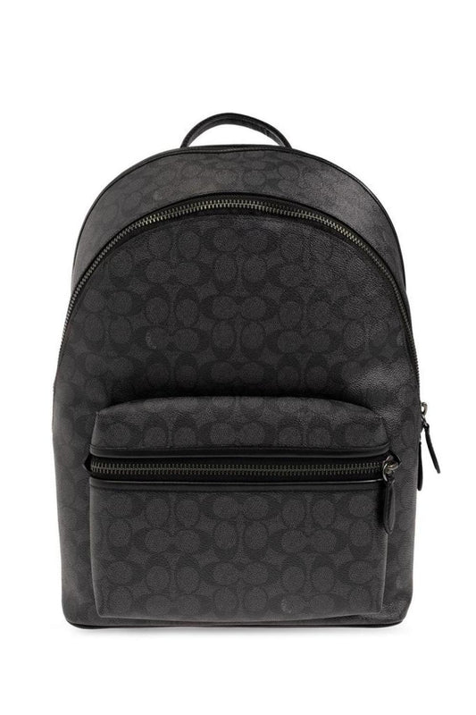 Coach Logo Detailed Zipped Backpack