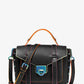 Manhattan Medium Contrast-Trim Leather Satchel