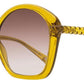 Chloe Women's Geometric Sunglasses CH0003S 004 Amber Yellow 55mm