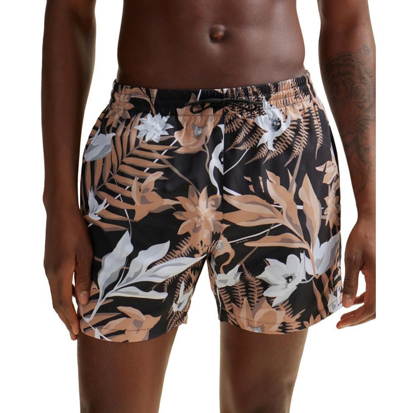 Men's Tropical-Print Quick-Drying Swim Shorts