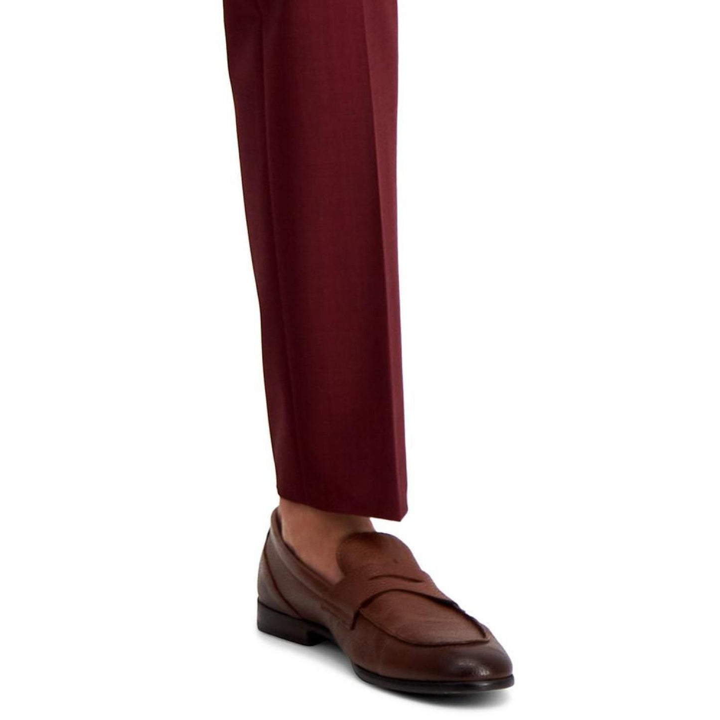 Men's Modern-Fit Dark Red Suit Trousers