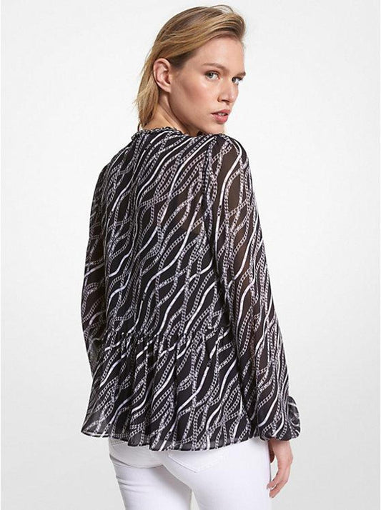 Status Print Georgette Tunic