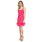 Women's Feather-Trim Mini Dress