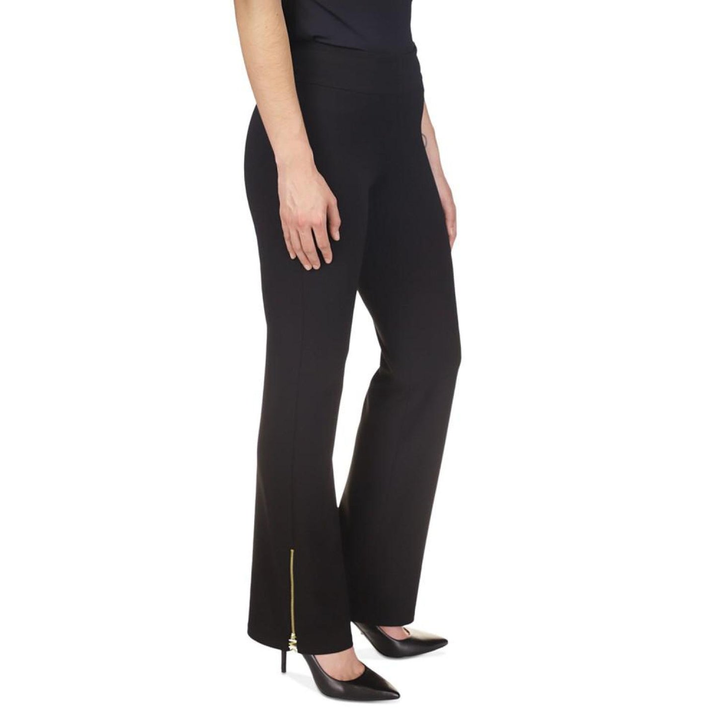 MICHAEL Petite Straight-Leg Scuba Crepe Pants