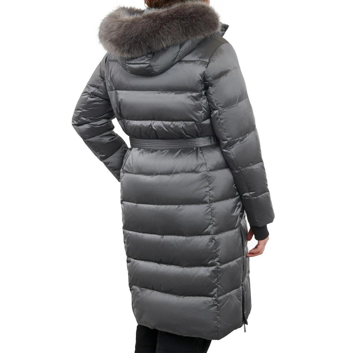HOT Faux Fur Hood Plus Size Puffer Coats Faux Fur Trim Plus Size