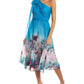 Marchesa Notte One-Shoulder Midi Dress