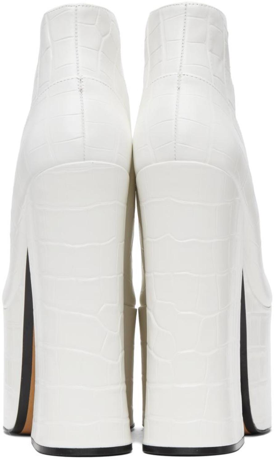 White 'The Croc-Embossed Kiki' Heels