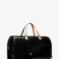 Grayson Extra-Large Logo Embossed Patent Weekender Bag
