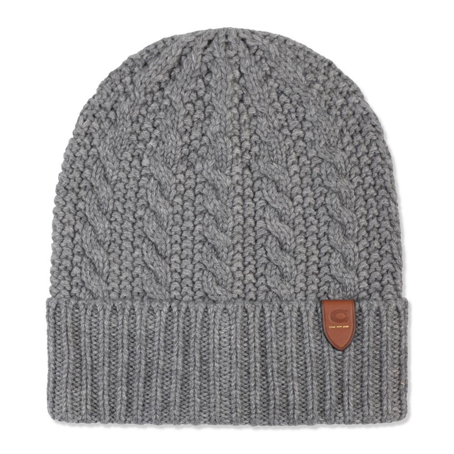 Men's Cable-Cuff Logo Patch Beanie
