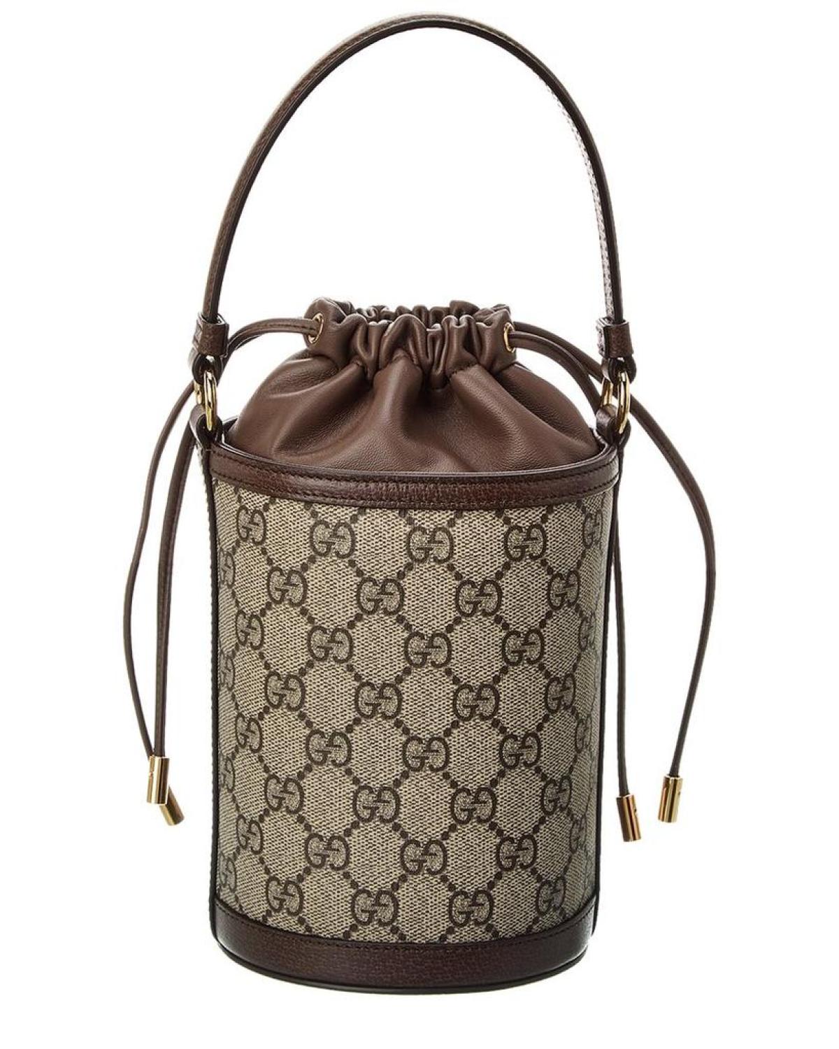 【GUCCI】GG OPHIDIA BUCKET BAG Gucci Ophidia Bucket Bag GG Supreme Mini Beige/Ebony in
