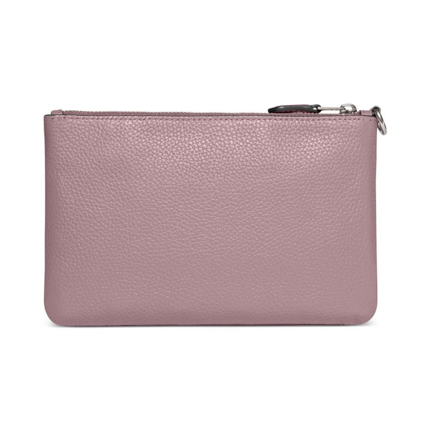 Polished Pebble Leather Small Zip-Top Wristlet