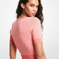 Stretch Logo Jacquard Short-Sleeve Sweater