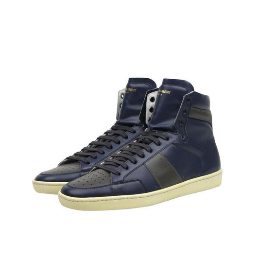 Saint Laurent Men's Hi Top blue /  Leather Shoes