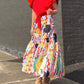 Fish Midi Tiered Skirt In Fun Art Print