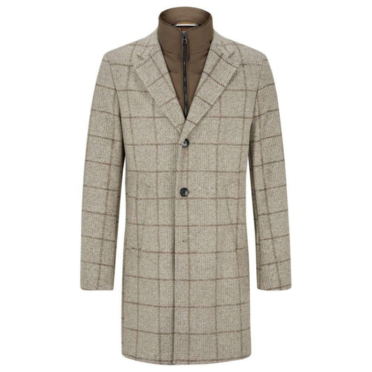 Slim-fit coat with zip-up inner