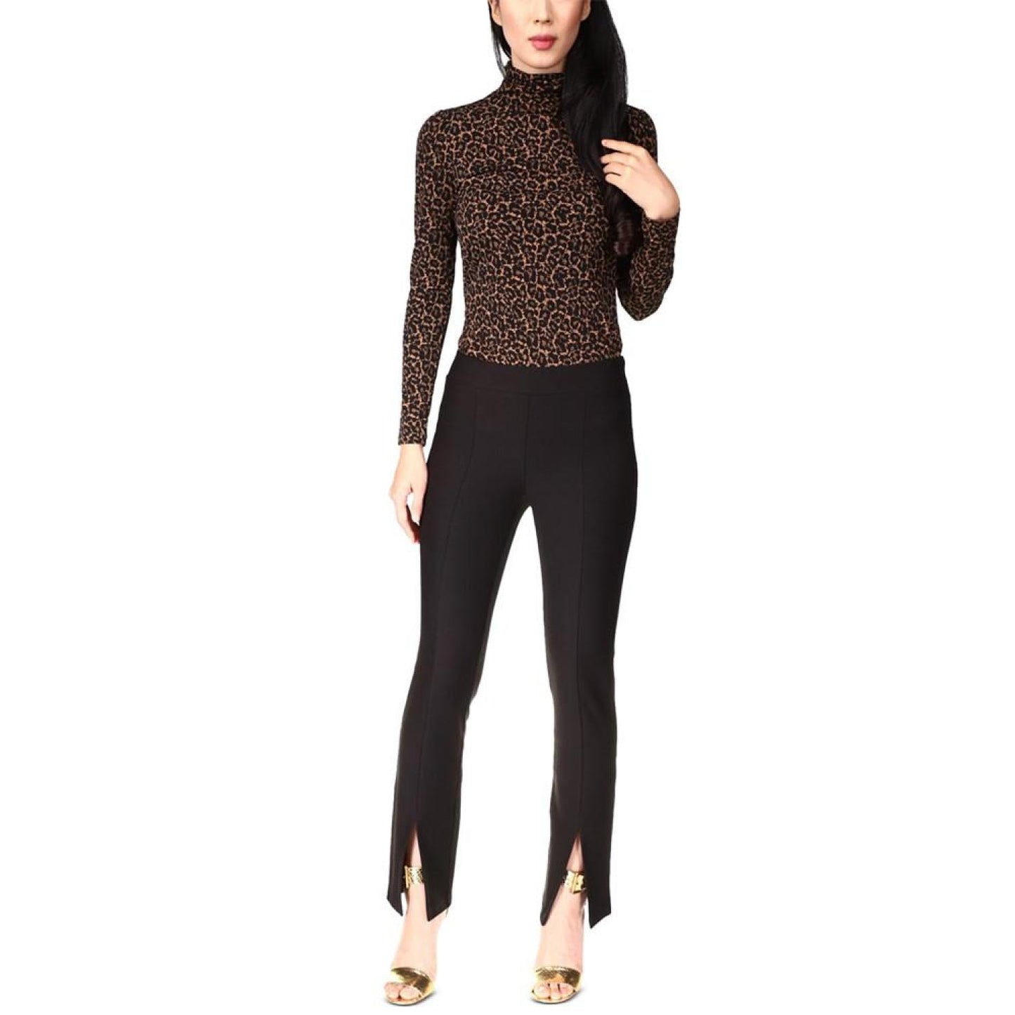 Petite Split-Hem Flared Pull-On Pants