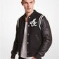 Wool Blend and Leather Baseball Jacket