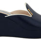 Prada Royal Wedges Sandals Slip On Leather Women's Shoes