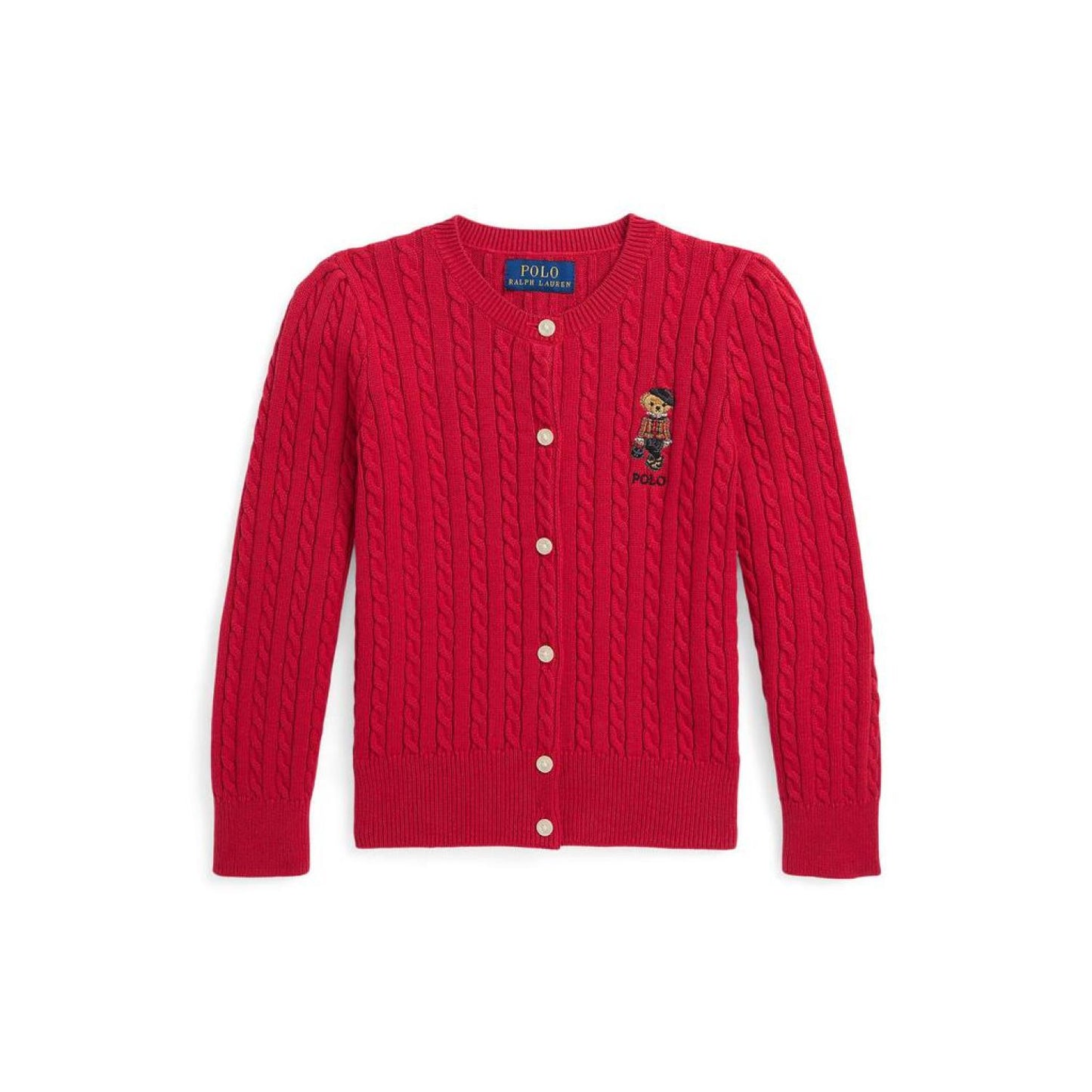 Polo Bear Mini-Cable Cotton Cardigan (Toddler/Little Kids)