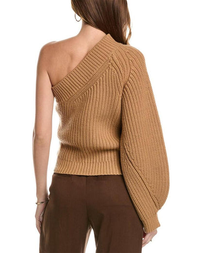 Michael Kors Collection Asymmetric Shaker Cashmere-Blend Pullover