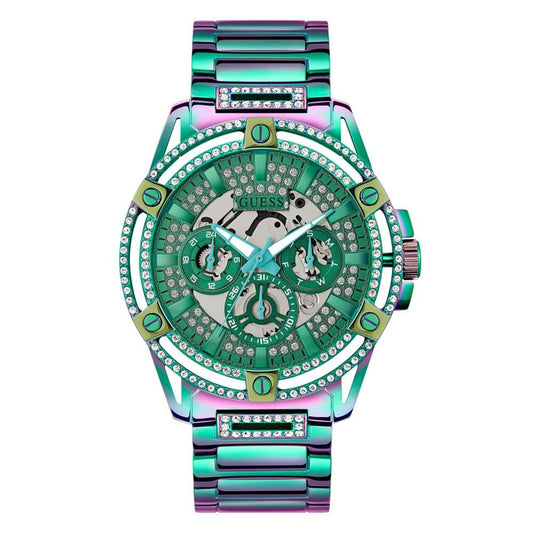 Men's Multi-Function Iridescent Stainless Steel Watch 48mm