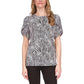 Petite Zebra-Print Petal-Sleeve Top