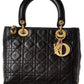 Dior Black Lambskin Leather Large Lady Bag (Authentic Pre-Owned) (Authentic