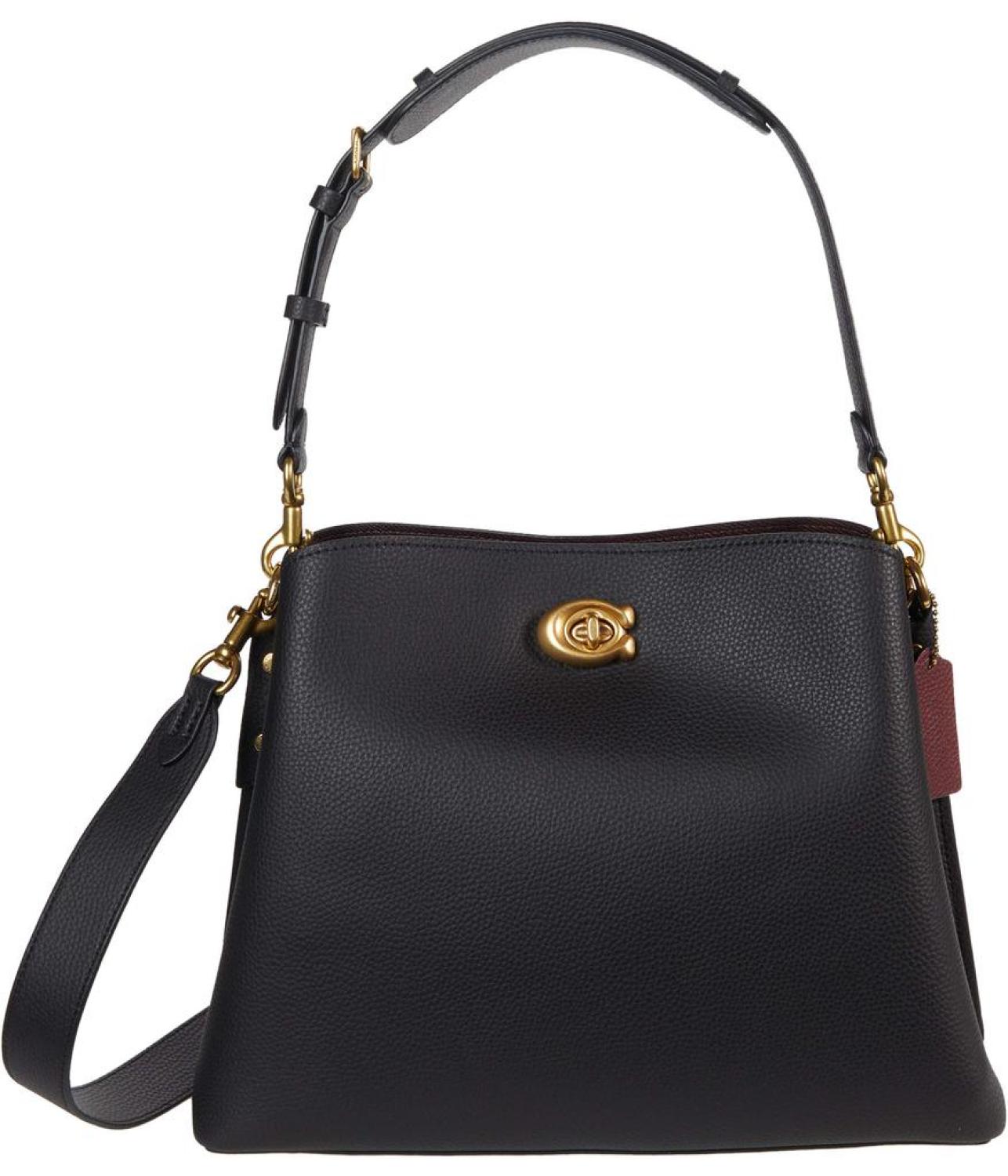 Polished Pebble Leather Willow Shoulder Bag