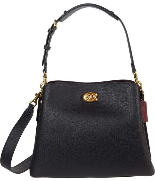 Polished Pebble Leather Willow Shoulder Bag