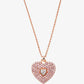 14K Rose-Gold Plated Sterling Silver Pavé Heart Necklace