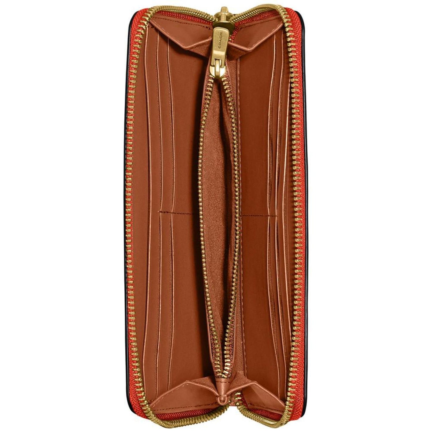 Smooth Leather Slim Accordion Zip-Around Wallet