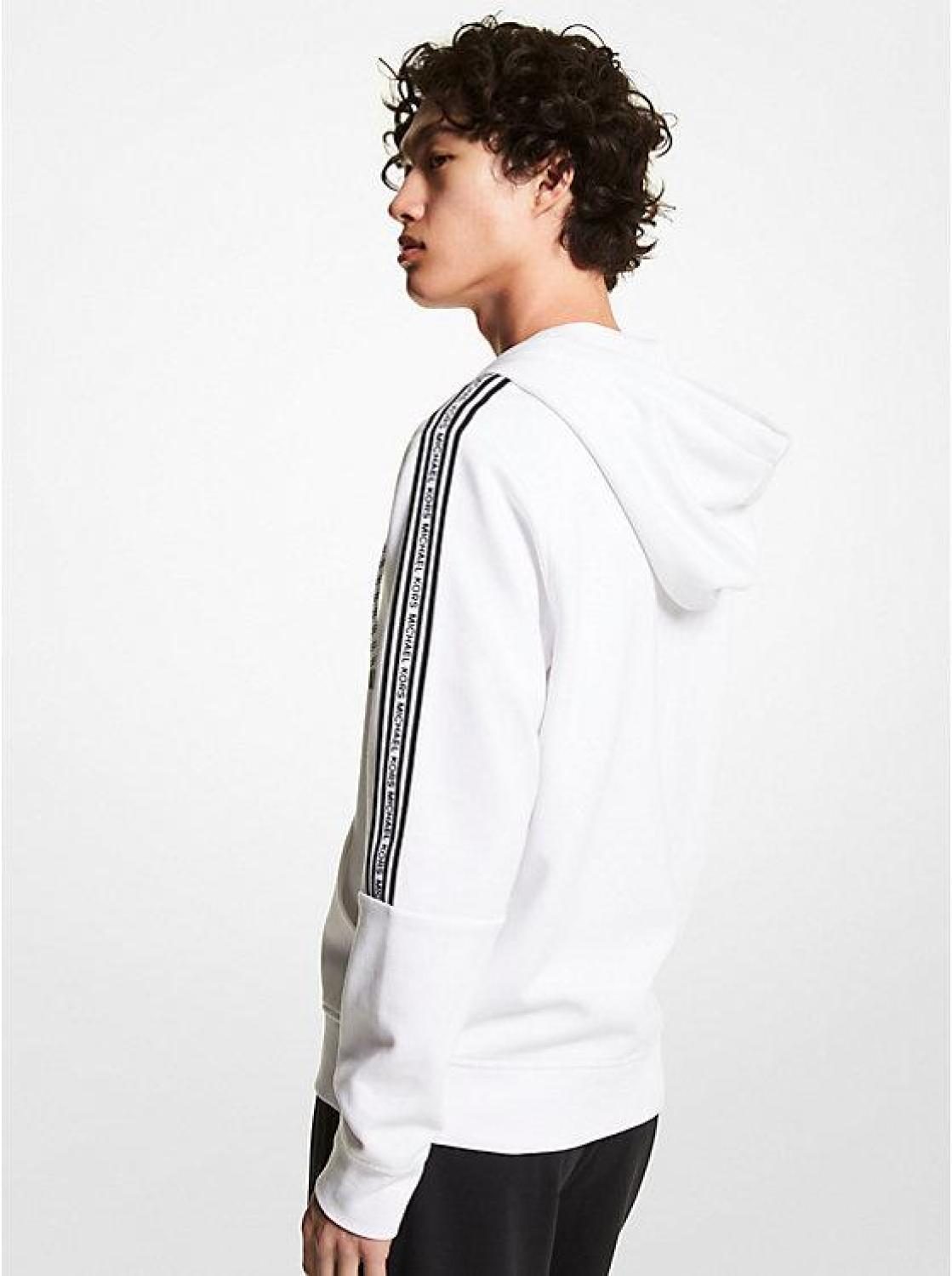 Logo Tape Cotton Blend Zip-Up Hoodie