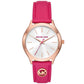 Women's Slim Runway Three-Hand Deep Pink Leather Watch 38mm