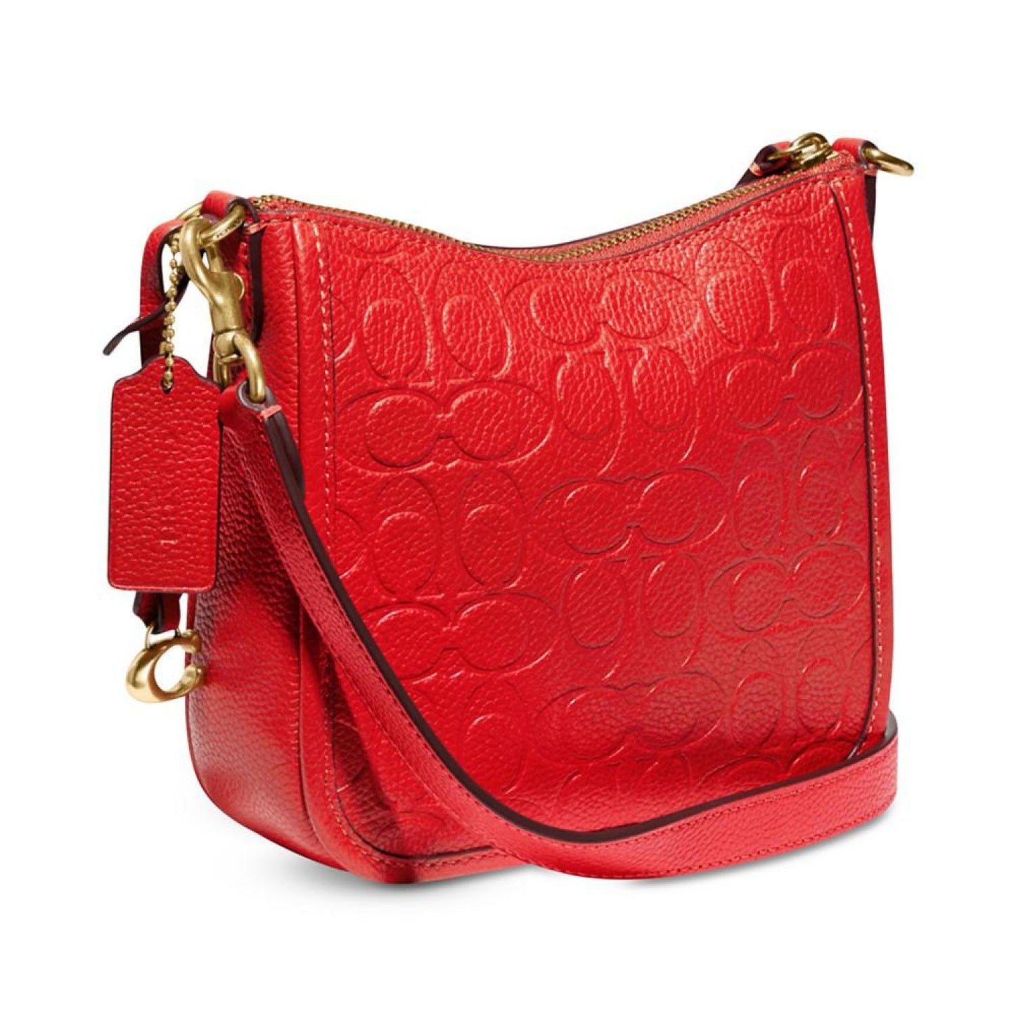 Embossed Signature Leather Chaise Crossbody 19