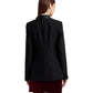Satin-Trim Crepe Blazer