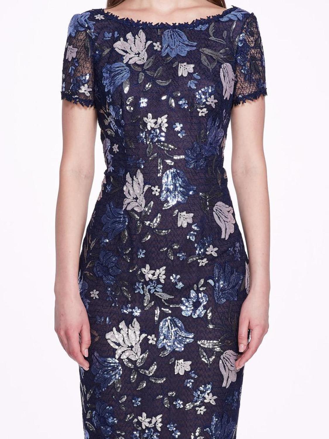 Cap Sleeve Tea-Length Gown