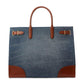 Devyn Denim with Leather Trim Large Tote Bag