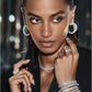 Precious Metal-Plated Sterling Silver Pavé Curb Link Ring
