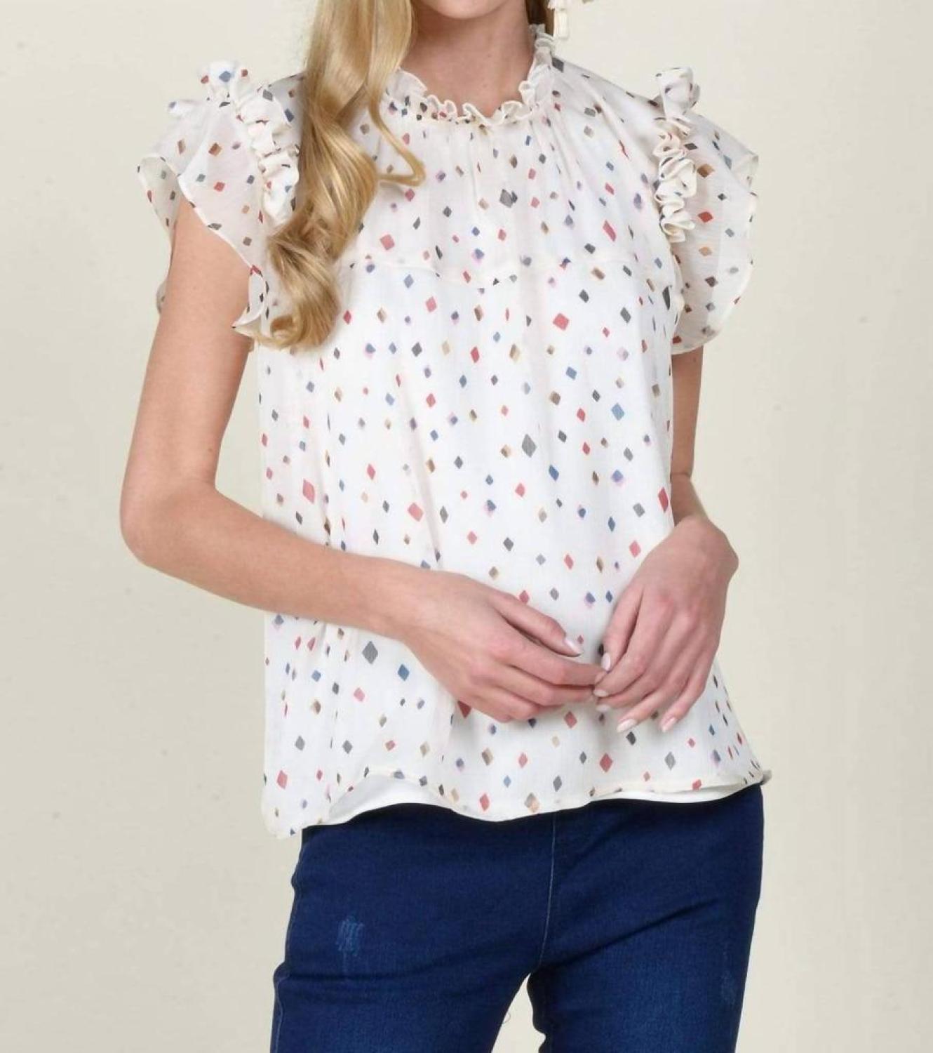 Heidi Chiffon Top In Funfetti Print