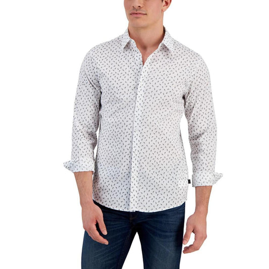 Men's Slim-Fit Micro-Floral Shirt