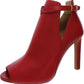 Womens Leather Peep Toe Pumps