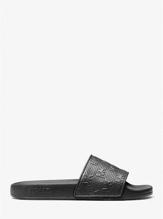 Gilmore Logo Embossed Faux Leather Slide Sandal