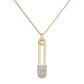 Faux Stone Signature Pin Pendant Necklace