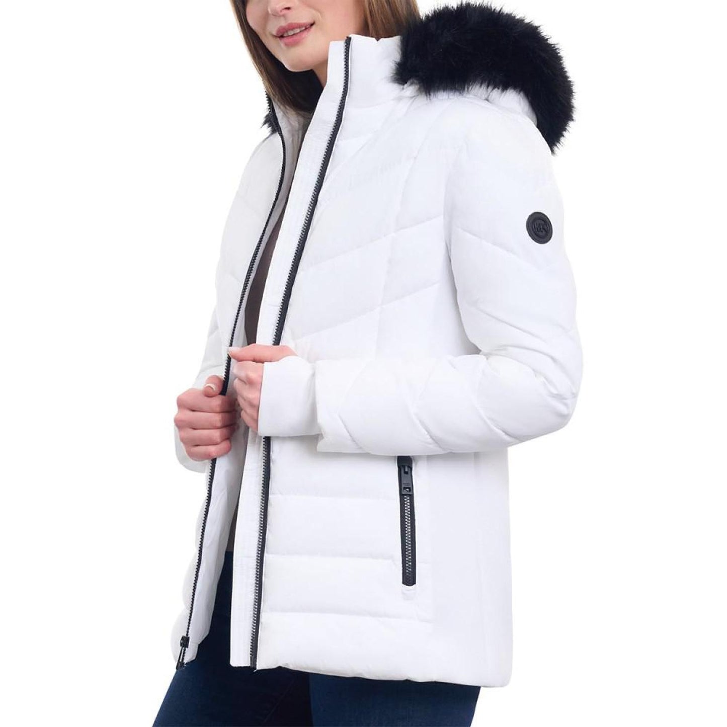 Women's Faux-Fur-Trim Hooded Puffer Coat, Created for Macy's
