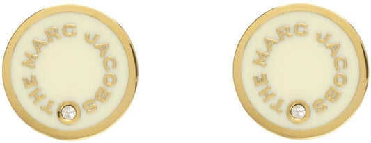 Gold & White 'The Medallion' Stud Earrings